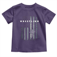 Christian Wrestling Toddler T Shirt Wrestler Faith Strength US USA Flag Christ Cross