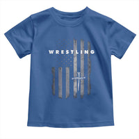 Christian Wrestling Toddler T Shirt Wrestler Faith Strength US USA Flag Christ Cross