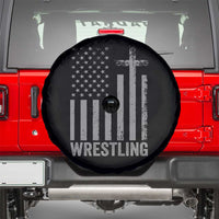 Faith Wrestling Spare Tire Cover Christian Wrestler American Flag Cross