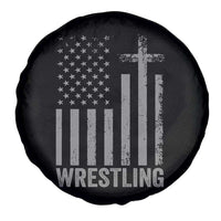 Faith Wrestling Spare Tire Cover Christian Wrestler American Flag Cross