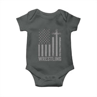 Faith Wrestling Baby Onesie Christian Wrestler American Flag Cross