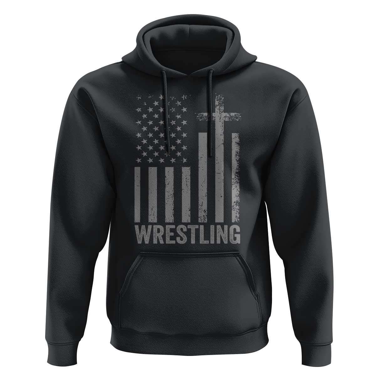 Faith Wrestling Hoodie Christian Wrestler American Flag Cross
