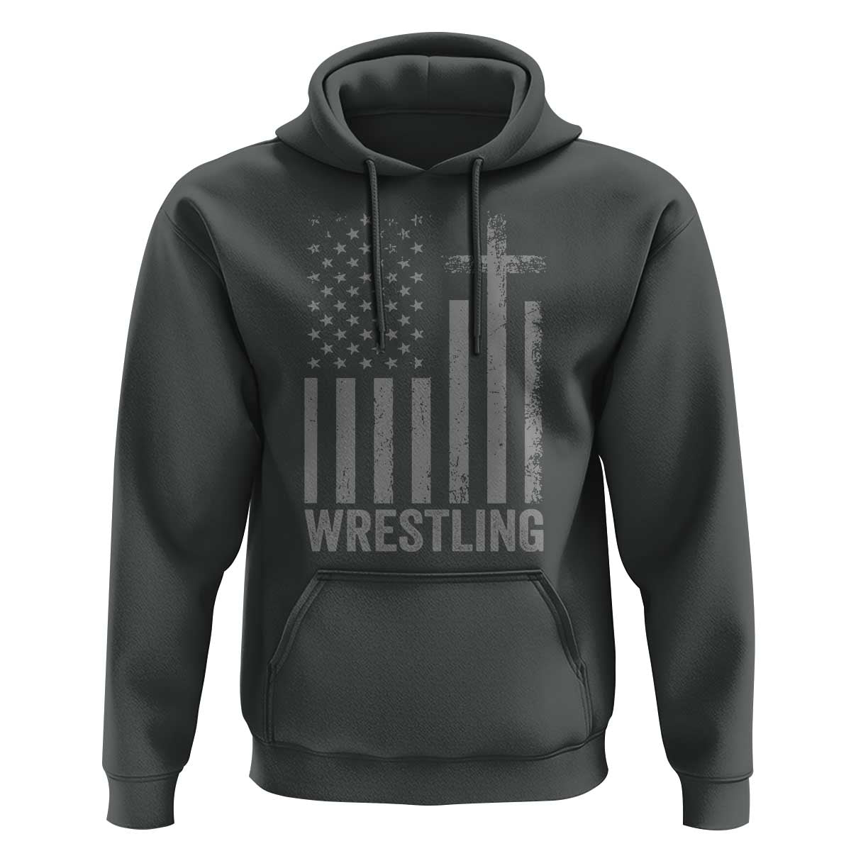 Faith Wrestling Hoodie Christian Wrestler American Flag Cross