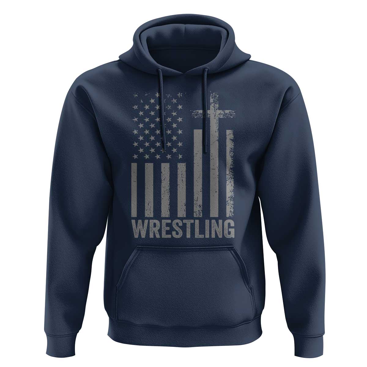 Faith Wrestling Hoodie Christian Wrestler American Flag Cross