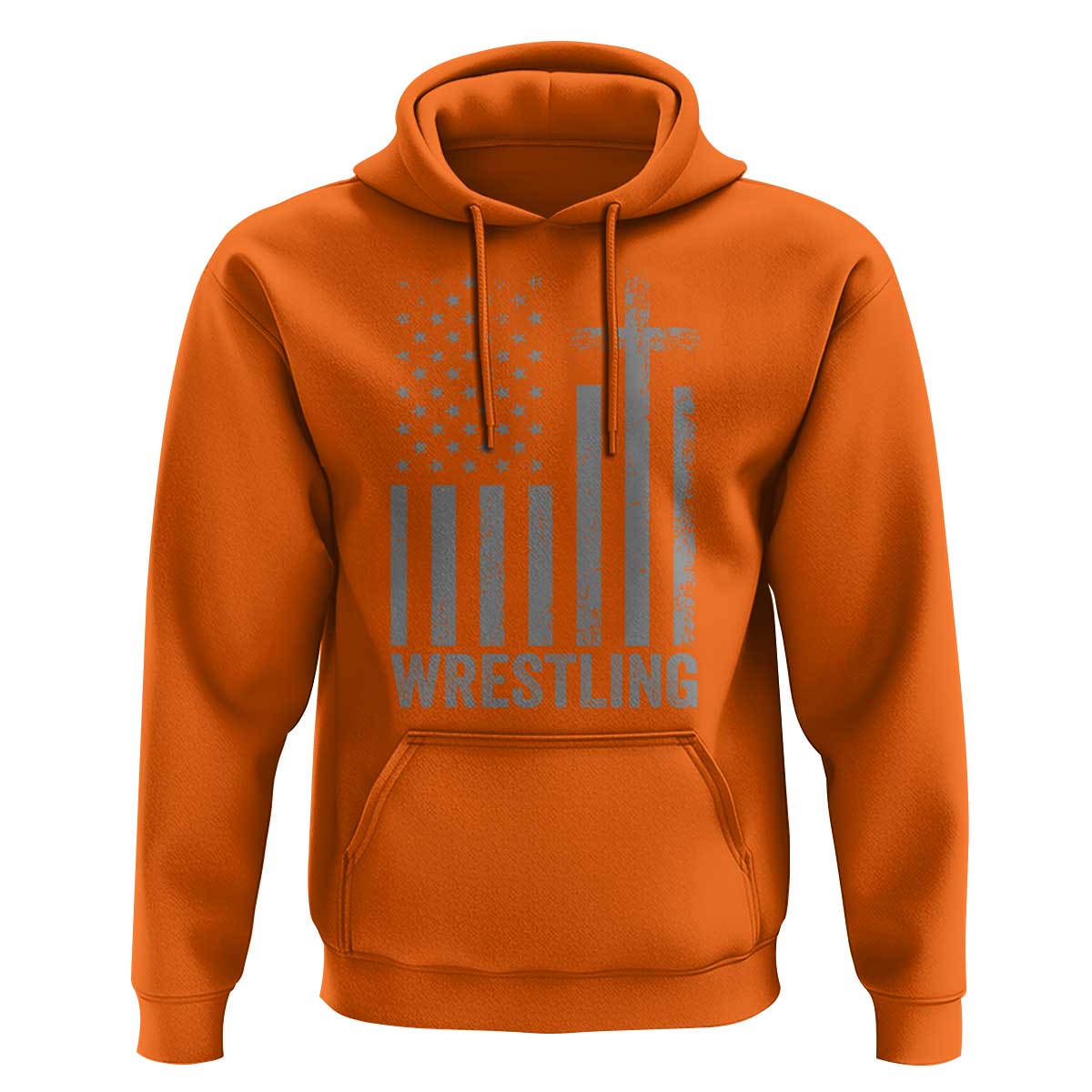 Faith Wrestling Hoodie Christian Wrestler American Flag Cross