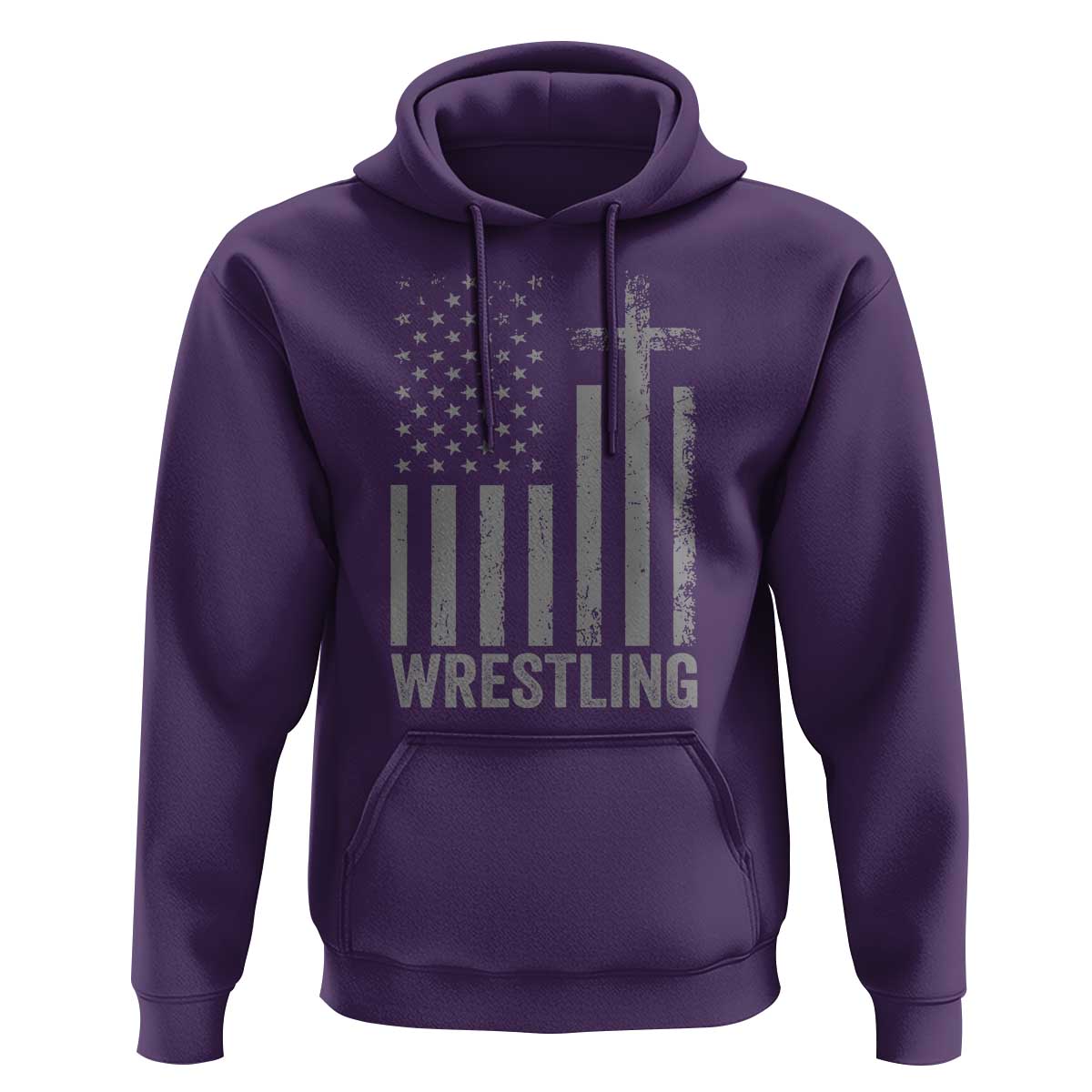 Faith Wrestling Hoodie Christian Wrestler American Flag Cross