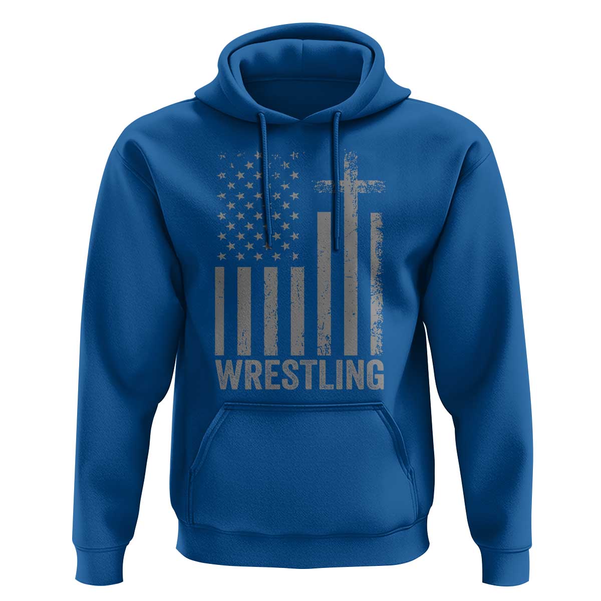 Faith Wrestling Hoodie Christian Wrestler American Flag Cross
