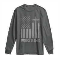 Faith Wrestling Long Sleeve Shirt Christian Wrestler American Flag Cross