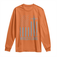 Faith Wrestling Long Sleeve Shirt Christian Wrestler American Flag Cross