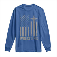 Faith Wrestling Long Sleeve Shirt Christian Wrestler American Flag Cross