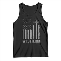 Faith Wrestling Tank Top Christian Wrestler American Flag Cross