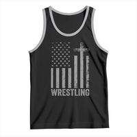 Faith Wrestling Tank Top Christian Wrestler American Flag Cross