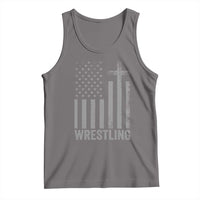 Faith Wrestling Tank Top Christian Wrestler American Flag Cross