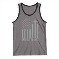 Faith Wrestling Tank Top Christian Wrestler American Flag Cross