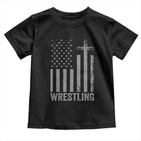 Faith Wrestling Toddler T Shirt Christian Wrestler American Flag Cross