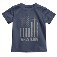 Faith Wrestling Toddler T Shirt Christian Wrestler American Flag Cross