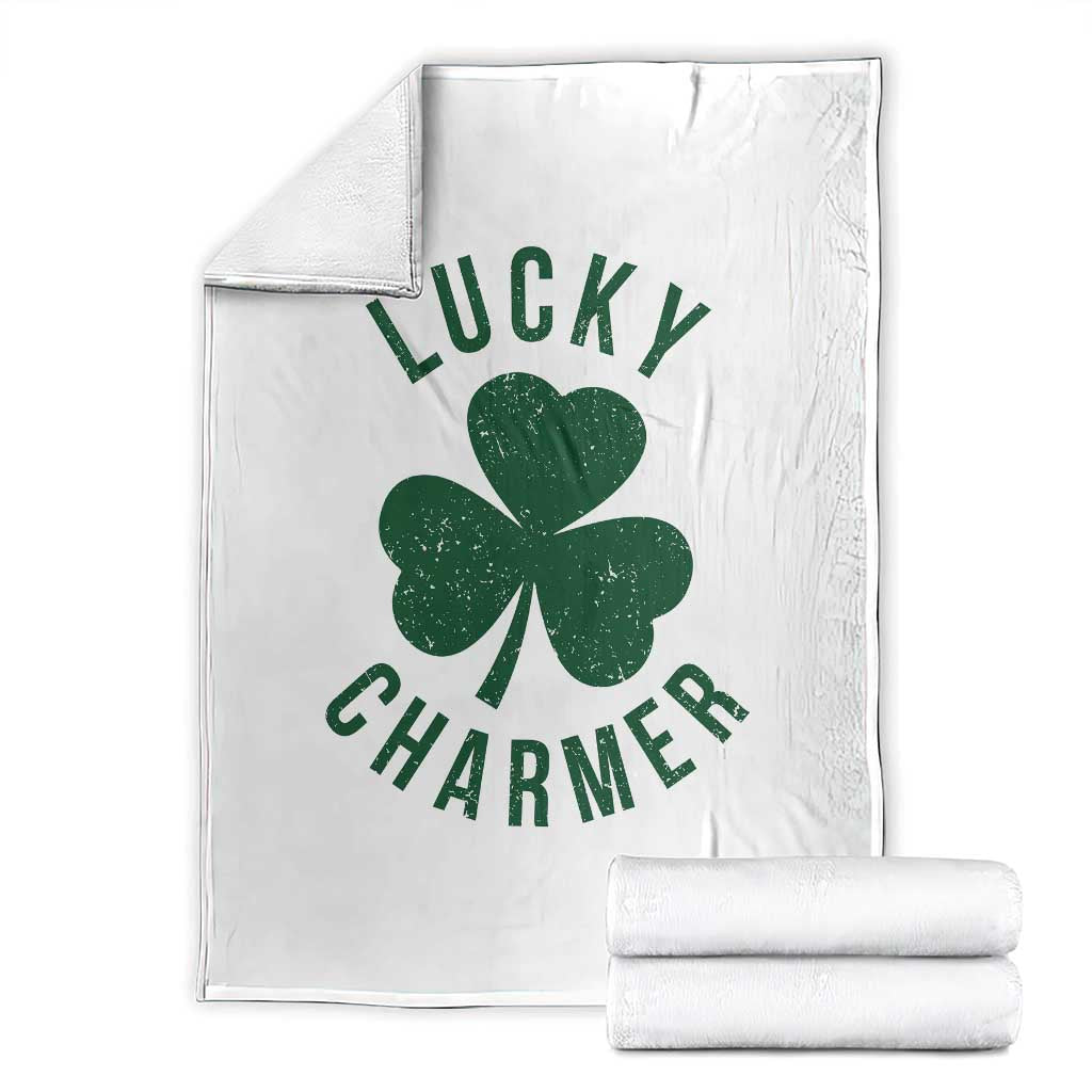 Funny Irish St Patricks Day Shamrock Throw Blanket Lucky Charmer