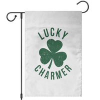 Funny Irish St Patricks Day Shamrock Garden Flag Lucky Charmer