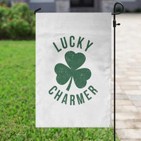 Funny Irish St Patricks Day Shamrock Garden Flag Lucky Charmer