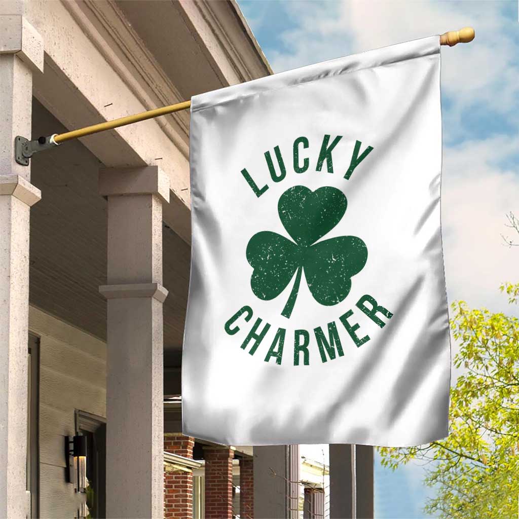 Funny Irish St Patricks Day Shamrock Garden Flag Lucky Charmer