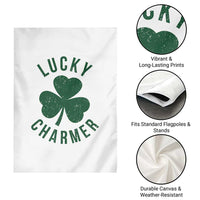 Funny Irish St Patricks Day Shamrock Garden Flag Lucky Charmer