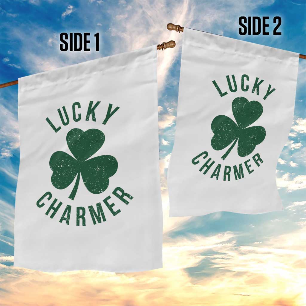Funny Irish St Patricks Day Shamrock Garden Flag Lucky Charmer