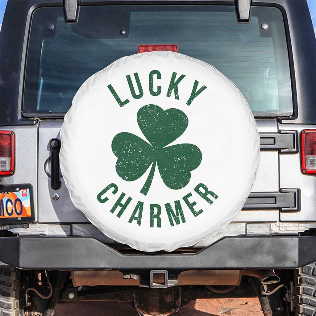 Funny Irish St Patricks Day Shamrock Spare Tire Cover Lucky Charmer