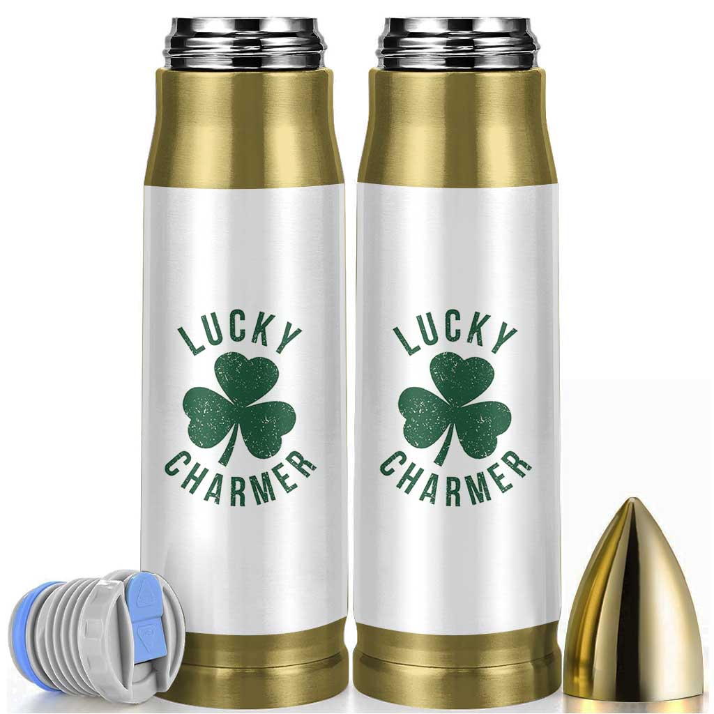 Funny Irish St Patricks Day Shamrock Bullet Tumbler Lucky Charmer