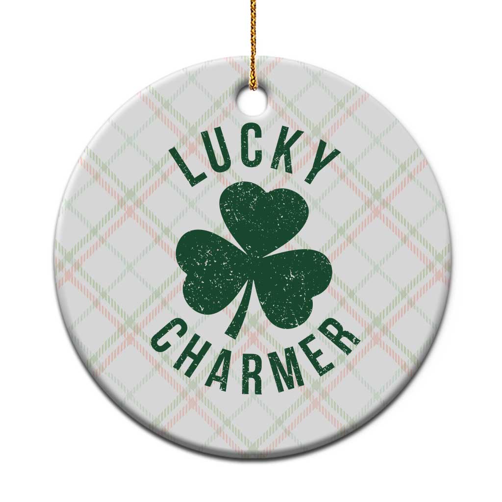 Funny Irish St Patricks Day Shamrock Ceramic Ornament Lucky Charmer