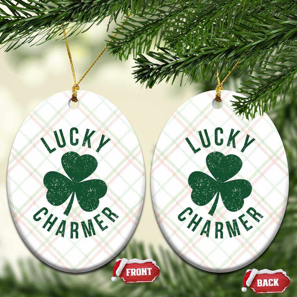 Funny Irish St Patricks Day Shamrock Ceramic Ornament Lucky Charmer