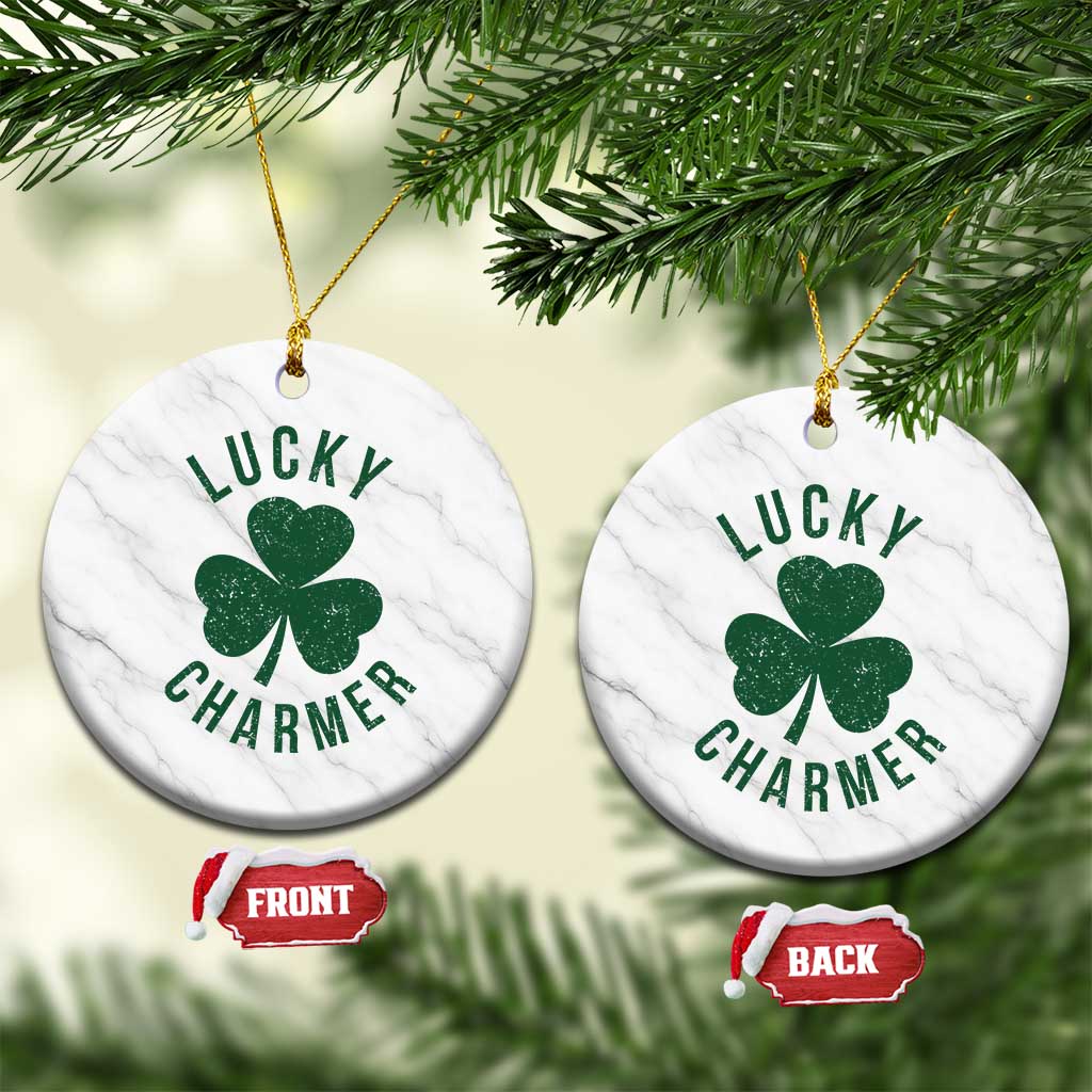 Funny Irish St Patricks Day Shamrock Ceramic Ornament Lucky Charmer