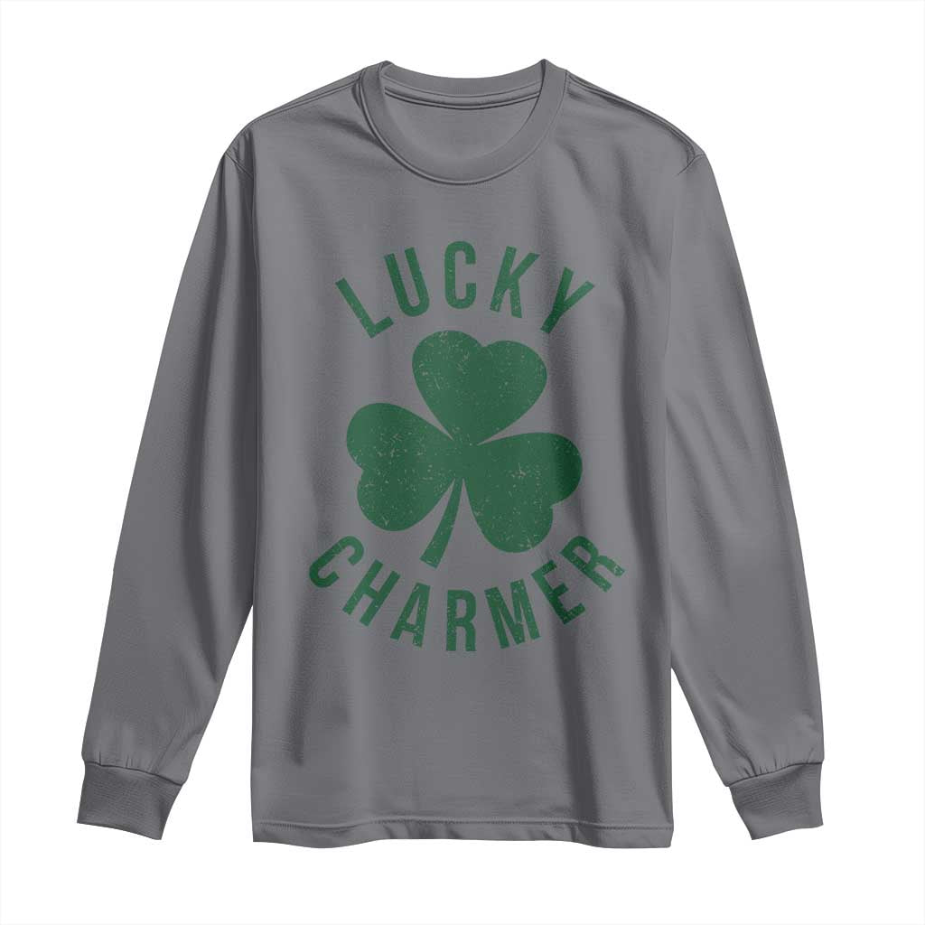 Funny Irish St Patricks Day Shamrock Long Sleeve Shirt Lucky Charmer