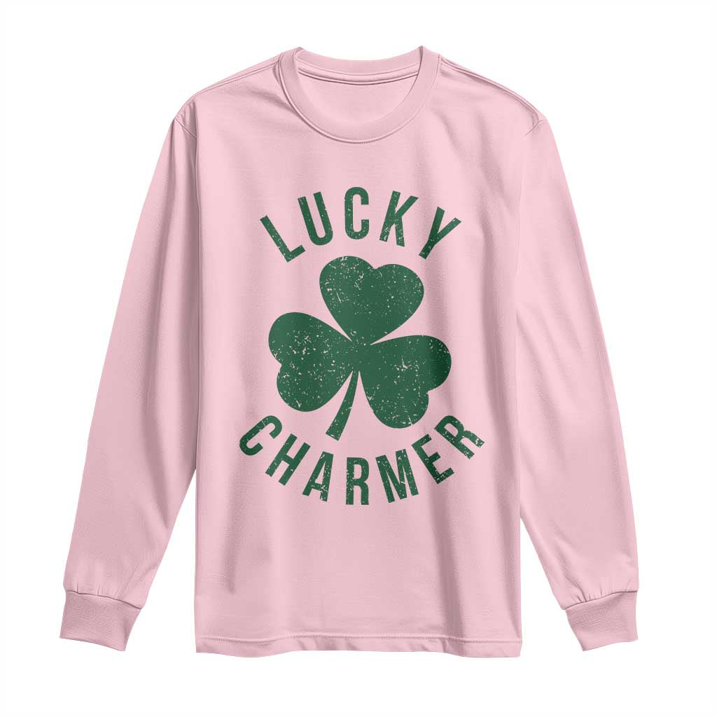 Funny Irish St Patricks Day Shamrock Long Sleeve Shirt Lucky Charmer