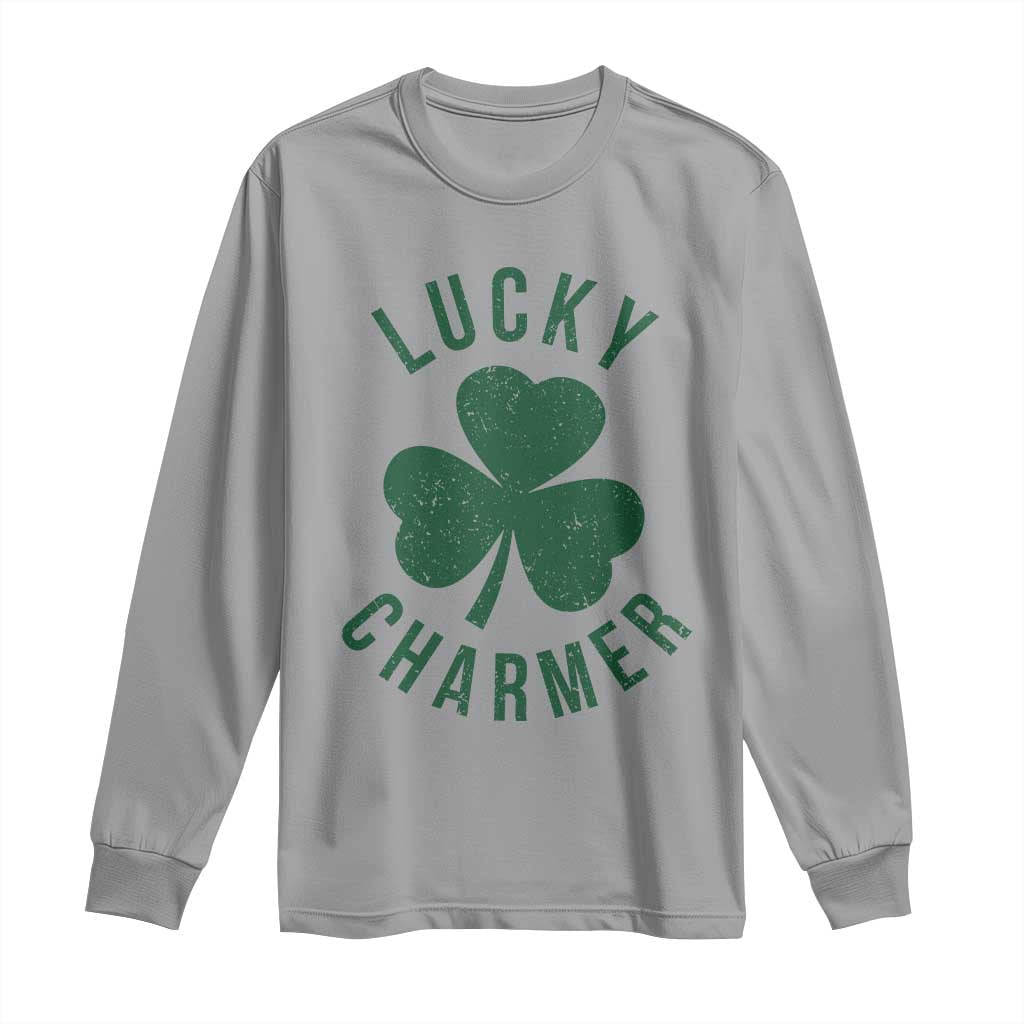Funny Irish St Patricks Day Shamrock Long Sleeve Shirt Lucky Charmer