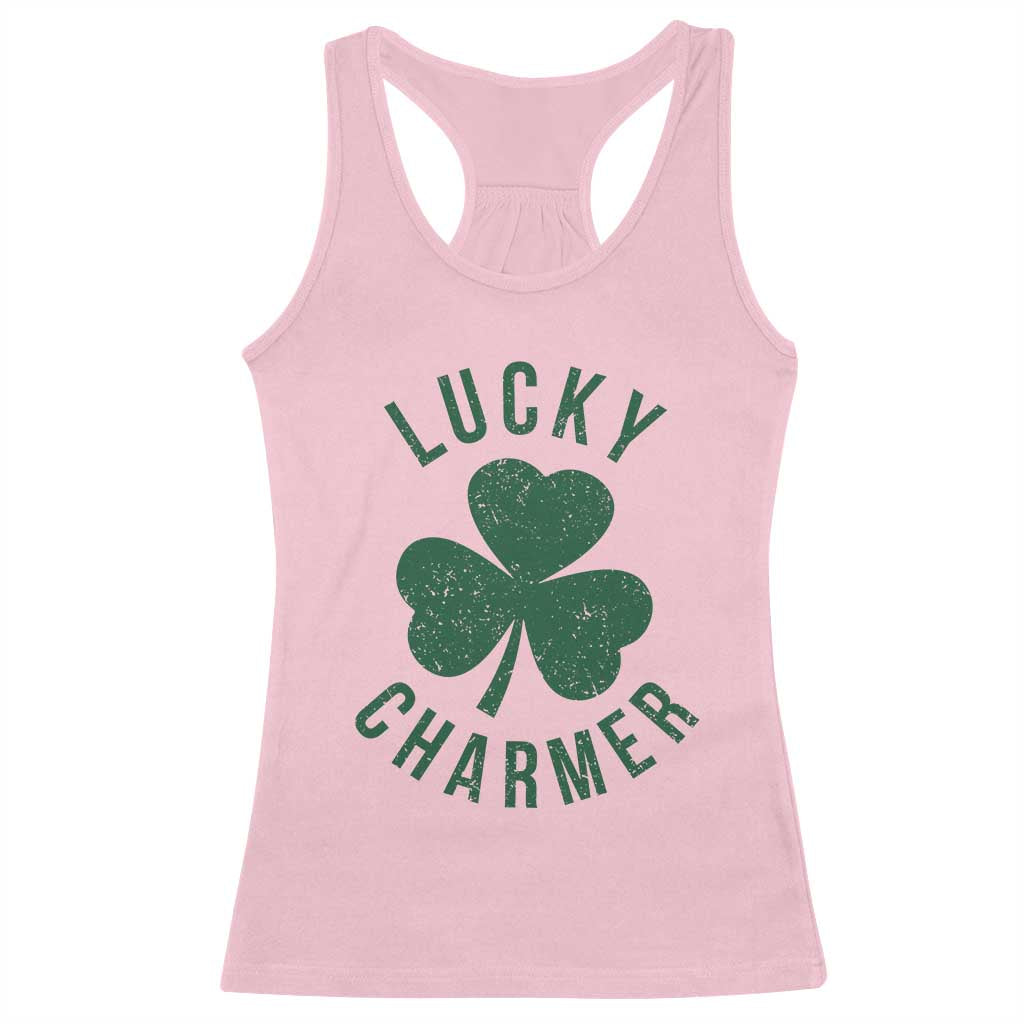 Funny Irish St Patricks Day Shamrock Racerback Tank Top Lucky Charmer