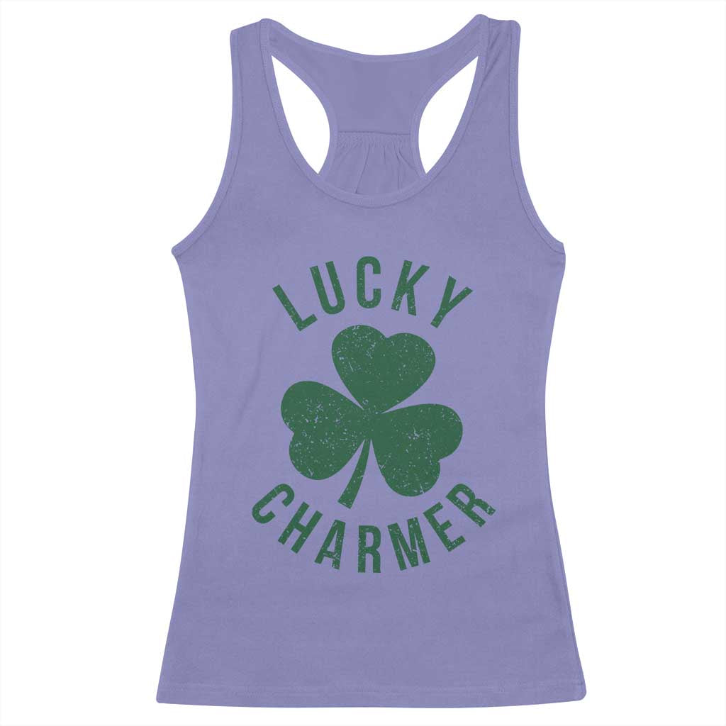Funny Irish St Patricks Day Shamrock Racerback Tank Top Lucky Charmer