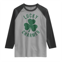 Funny Irish St Patricks Day Shamrock Raglan Shirt Lucky Charmer
