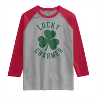 Funny Irish St Patricks Day Shamrock Raglan Shirt Lucky Charmer