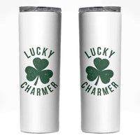 Funny Irish St Patricks Day Shamrock Skinny Tumbler Lucky Charmer