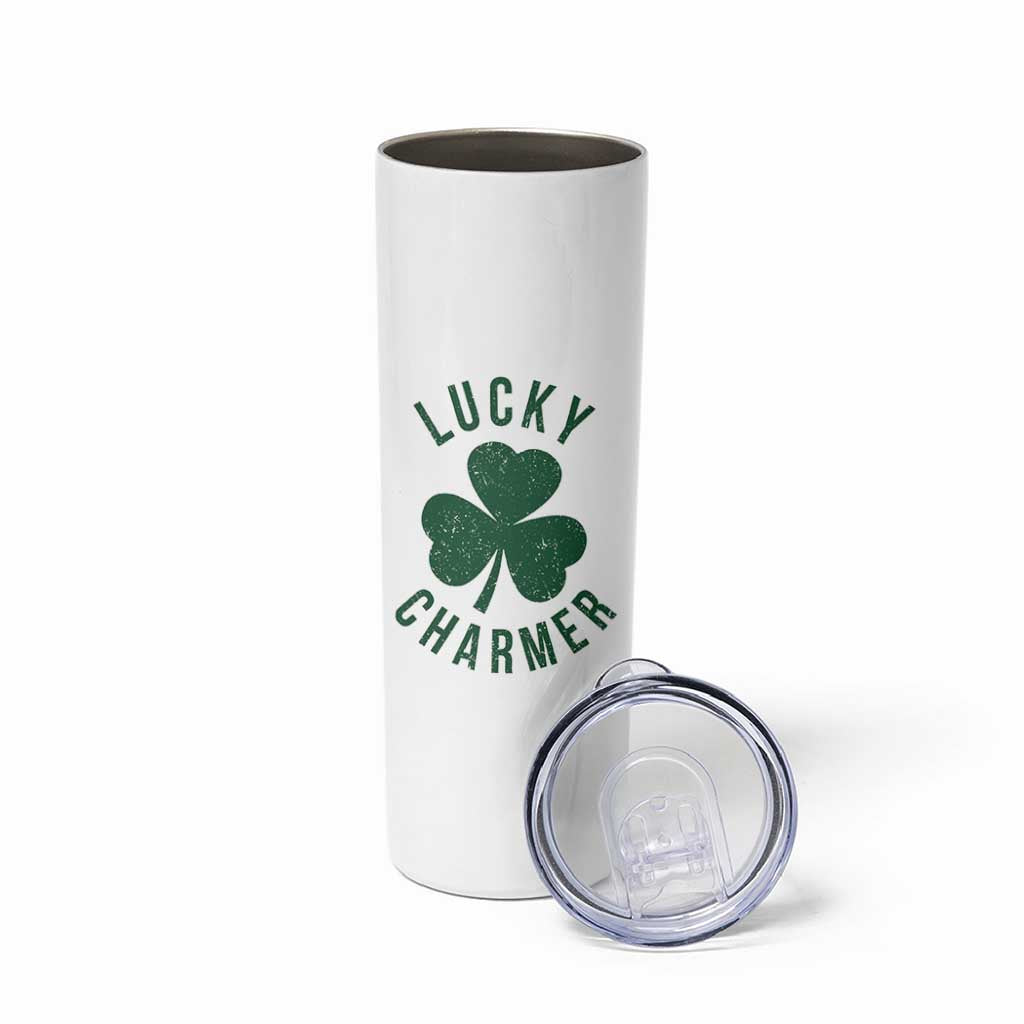 Funny Irish St Patricks Day Shamrock Skinny Tumbler Lucky Charmer