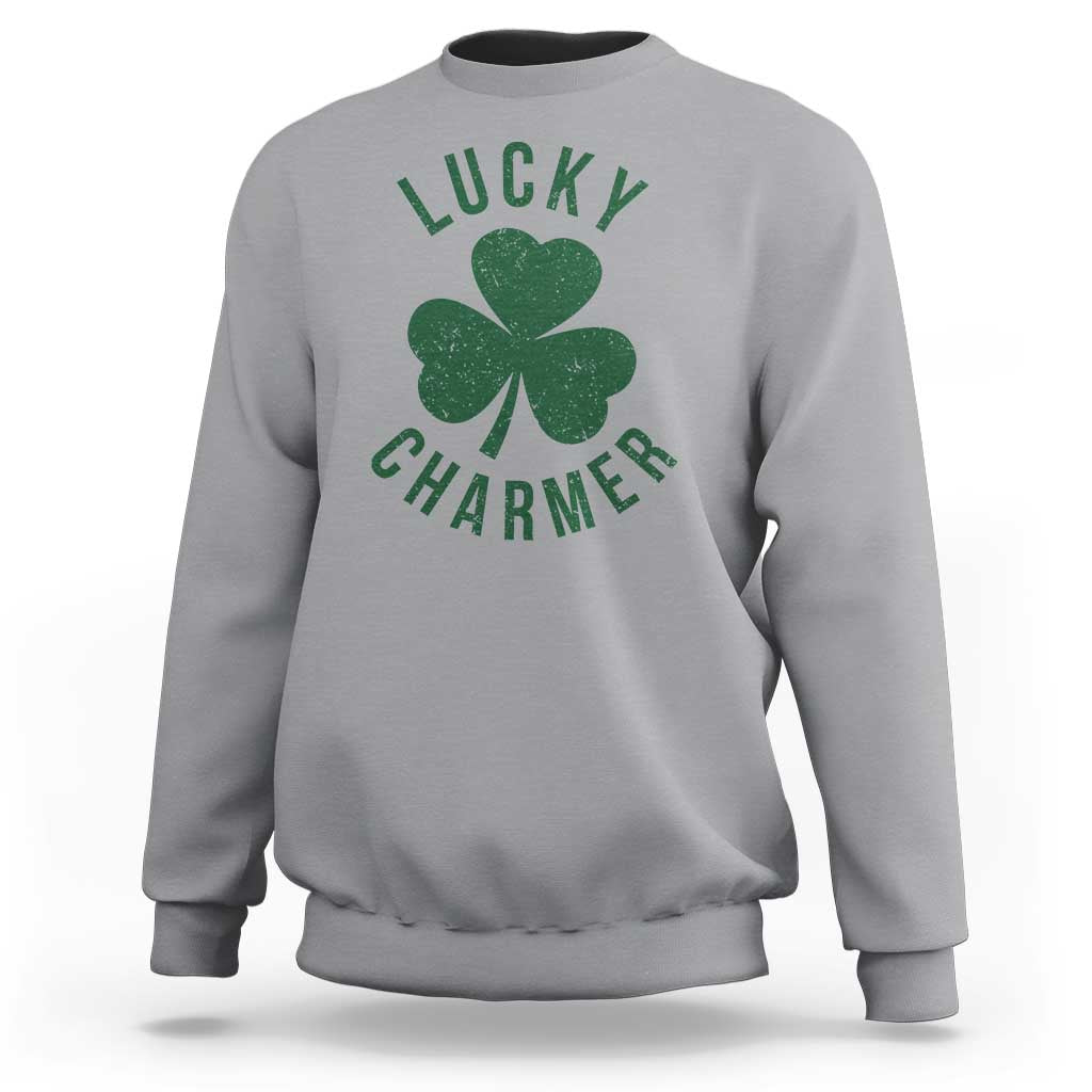 Funny Irish St Patricks Day Shamrock Sweatshirt Lucky Charmer