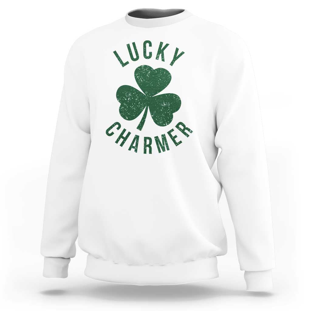 Funny Irish St Patricks Day Shamrock Sweatshirt Lucky Charmer