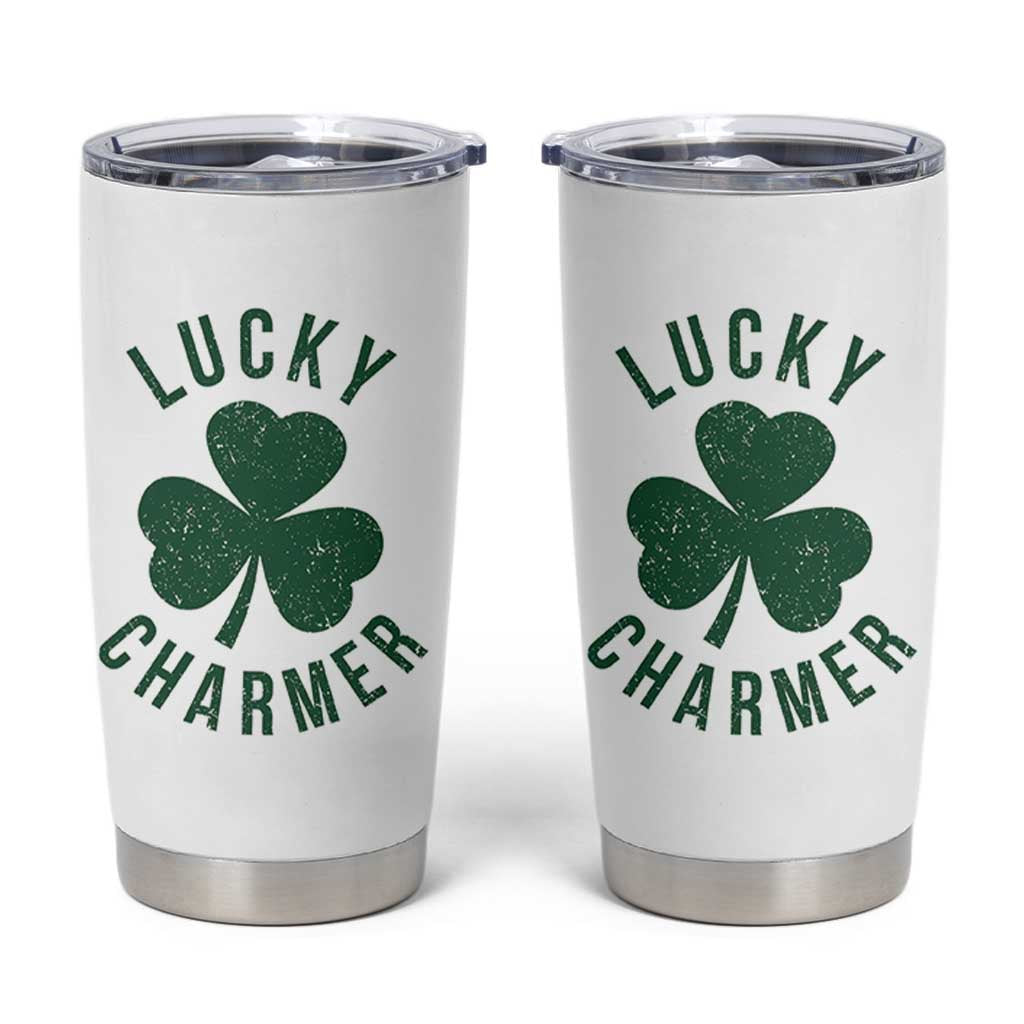 Funny Irish St Patricks Day Shamrock Tumbler Cup Lucky Charmer