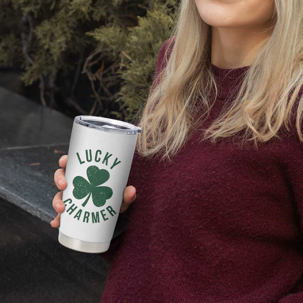 Funny Irish St Patricks Day Shamrock Tumbler Cup Lucky Charmer