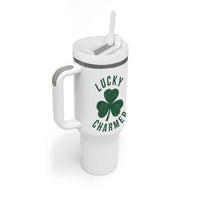 Funny Irish St Patricks Day Shamrock Tumbler With Handle Lucky Charmer