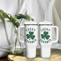 Funny Irish St Patricks Day Shamrock Tumbler With Handle Lucky Charmer