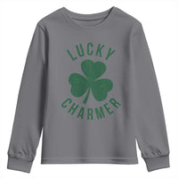 Funny Irish St Patricks Day Shamrock Youth Sweatshirt Lucky Charmer