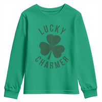 Funny Irish St Patricks Day Shamrock Youth Sweatshirt Lucky Charmer