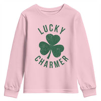 Funny Irish St Patricks Day Shamrock Youth Sweatshirt Lucky Charmer