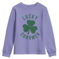 Funny Irish St Patricks Day Shamrock Youth Sweatshirt Lucky Charmer